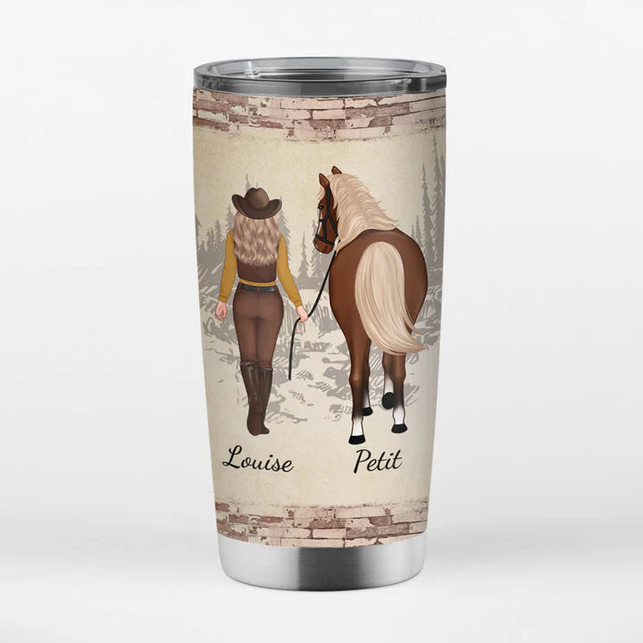 1186TFR2 Cadeau Personnalise Mug Isotherme Fille Chevaux Amoureux des animaux